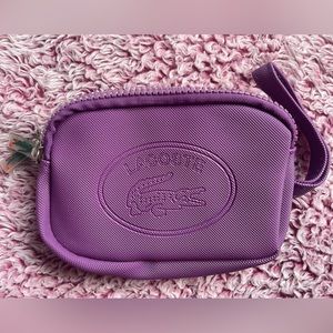 Lacoste Purple Dual Zipper Closure Wristlet / Coin Purse